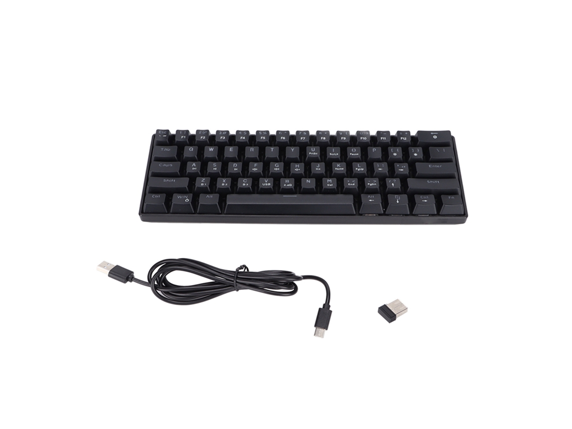 Teclado Mecânico Gamer Hxsj L800 61 Teclas Rgb Sem Fio Bt5.0 2.4g Usb Type C Preto Branco