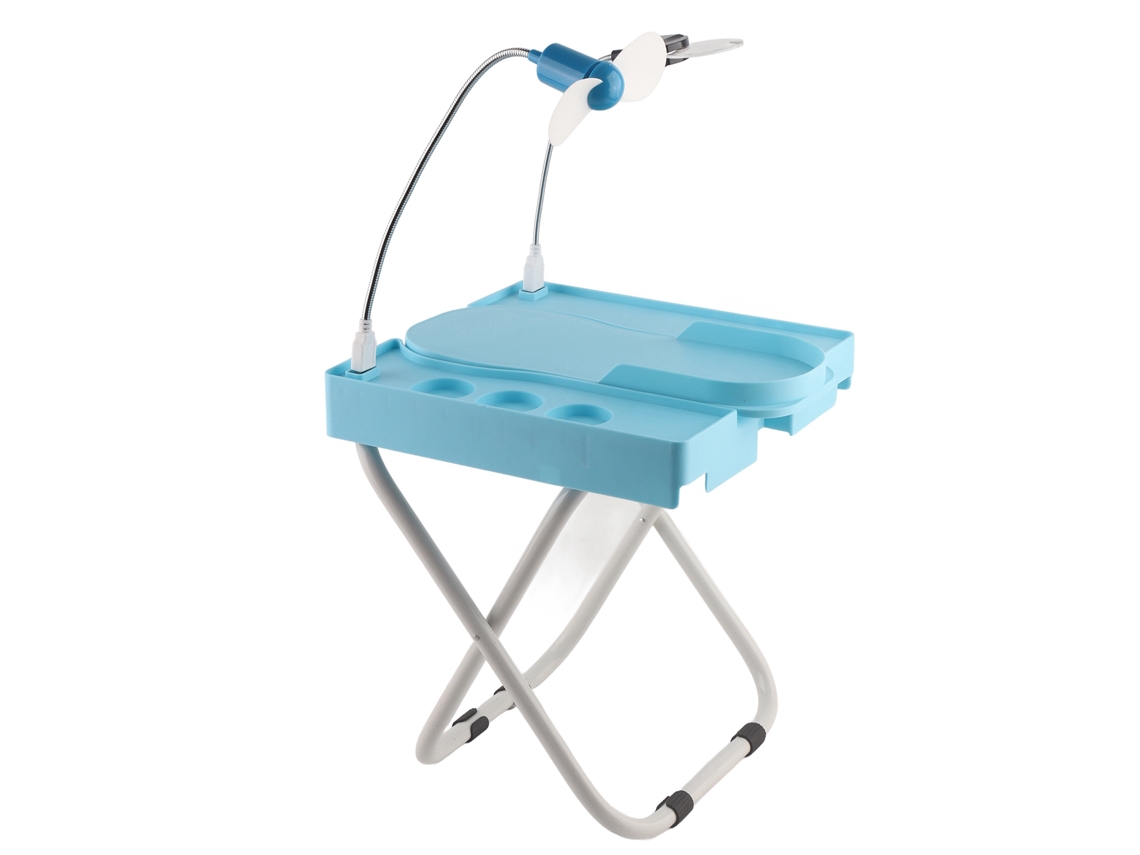 Reposapiés Profesional Ajustable Antideslizante Para Pedicura Con Lupa Led Y Ventilador De Secado.