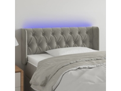 Cabecero Con Led De Terciopelo Gris Claro 103x16x78/88 Cm