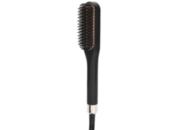 Mini pente retificador de barba portátil 2026 com 3 configurações de temperatura e design moderno e compacto.