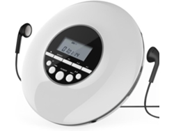 Reproductor De Cd De Música Mp3 Portátil Con Auriculares Estéreo Y Salida Bluetooth, Pantalla Lcd A