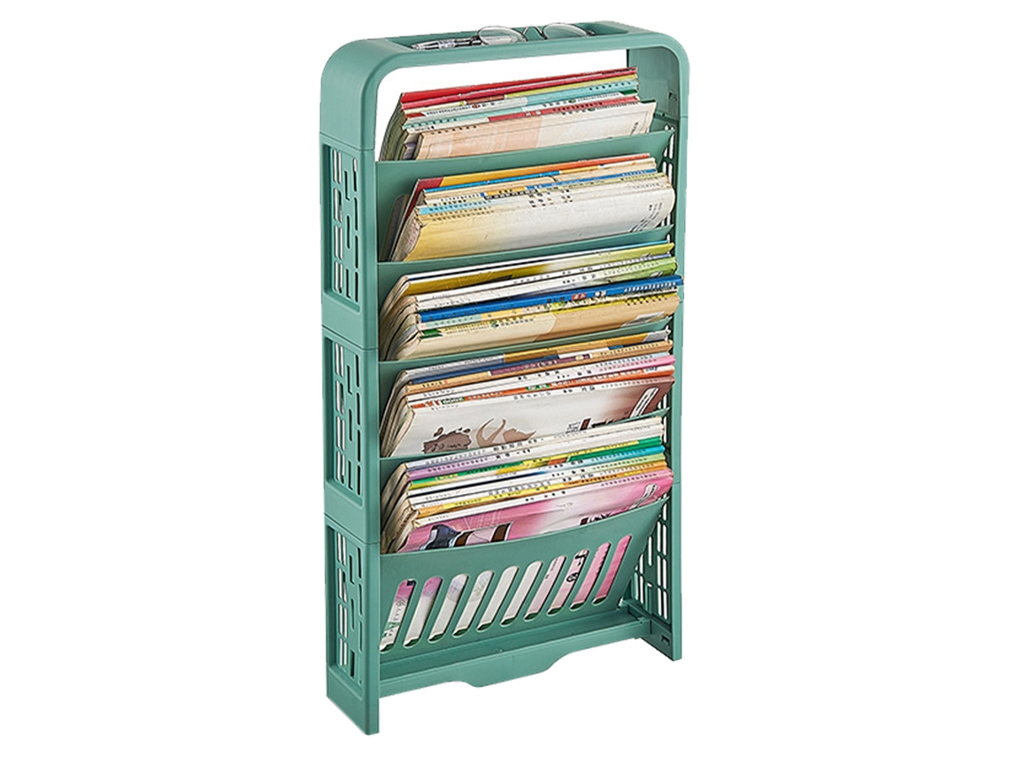 Estante De Libros Para Clase Con Gran Capacidad Multicapa Organizador De Libros Para Estudiantes Hogar Verde