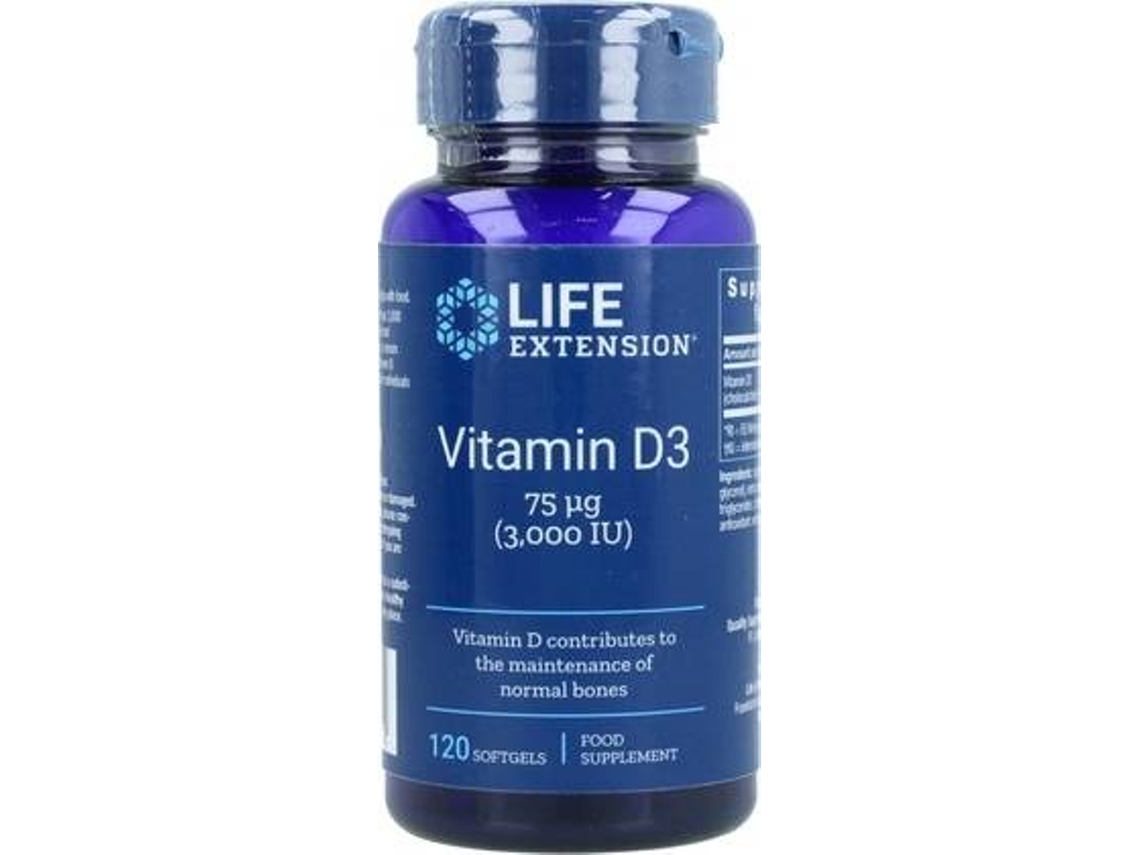 Complemento Alimentar LIFE EXTENSION Vitamina D (120 pérolas)
