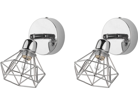 Conjunto de 2 Lámparas de Pared BELIANI Erma (Plateado - G9 - 20 W)