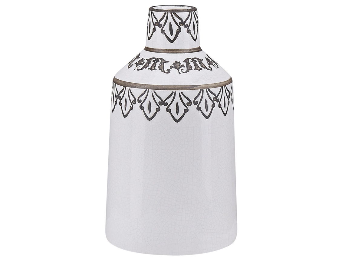 Jarra De Flores Amisos Grés 25 Cm Branco
