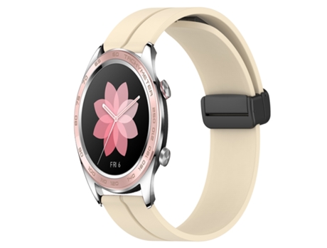 Correa de reloj inteligente para Honor Watch Dream 22 mm Correa de reloj de silicona con cierre magnético de color sólido (Beige)