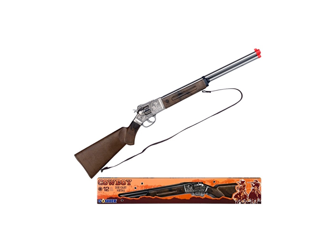 VPMKP-Lanzador GONHER Rifle 12 Tiros Plata (Edad Mínima Recomendada: 3 años)