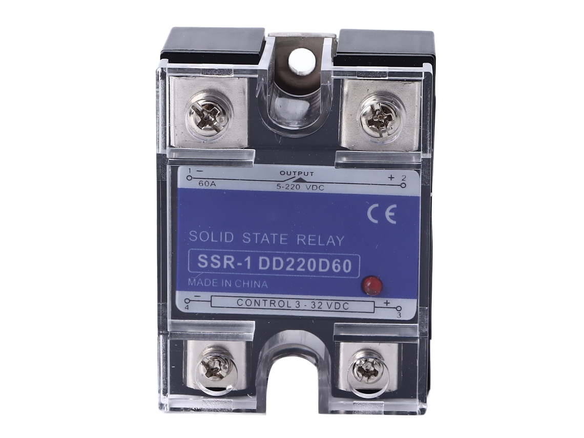 Relé Estático Monofásico Cc-cc, Entrada De 3-32 V Cc, Carga De 5-220 V Cc, Capacidad De 60 A, Para Sistemas De Control.