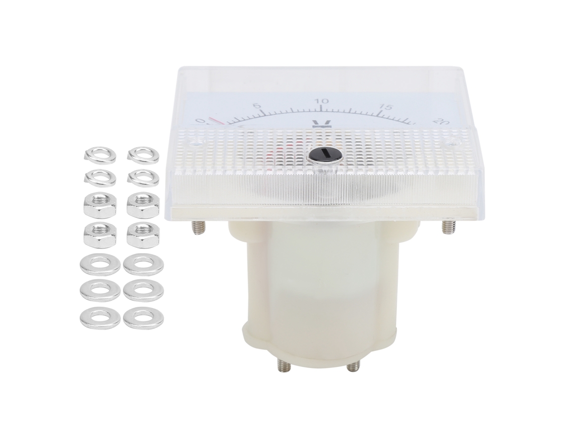 Voltímetro de CC 85C1 de 0-20 V con conector para estabilizadores de voltaje y cuadros de distribución.