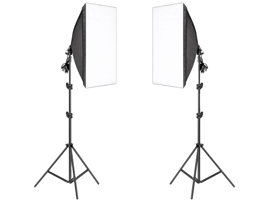Kit de iluminación con softbox para fotografía, soporte de luz ajustable de 2 m, incluye bolsa Oxford.
