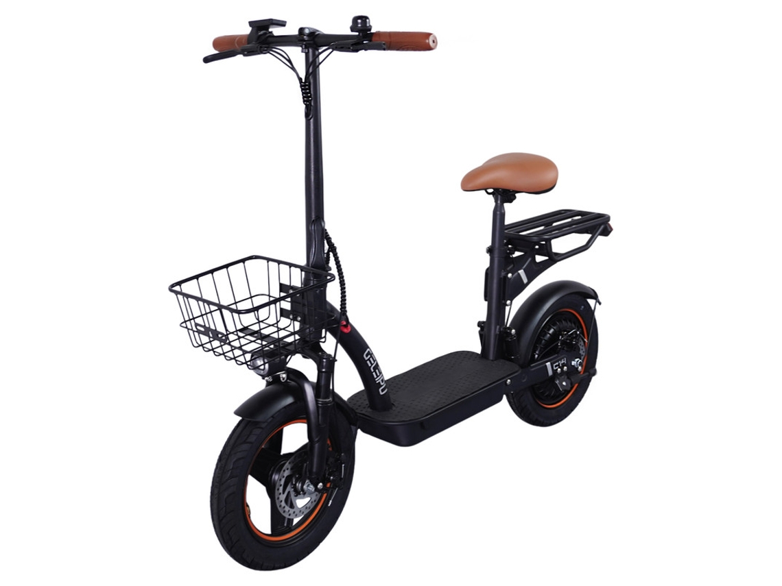 Patinete eléctrico Geleipu C14 con asiento, motor de 500 W, batería de 48 V y 17,5 Ah, velocidad de 25 km/h, autonomía de 100 km, capacidad de carga de 120 kg, color negro