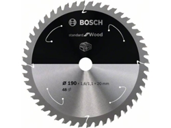 Disco de Sierra Circular BOSCH Standard para Madera Para Sierras a Batería 190x1.6/1.1x20 T48 para Sierras Meia-Esquadria