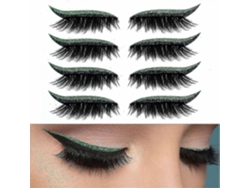 4 pares de adhesivos reutilizables para pestañas, delineador con purpurina, cinta invisible y herramienta de maquillaje autoadhesiva de Rosewell