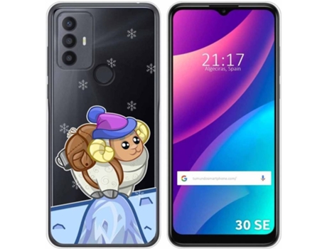 Carcasa para TCL 30 SE TUMUNDOSMARTPHONE Dibujos Transparente Cabra Multicolor