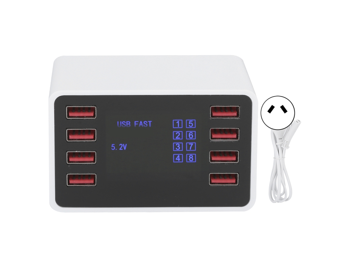Cargador Usb (carga Rápida Inteligente De 8 Puertos Con Pantalla Lcd)