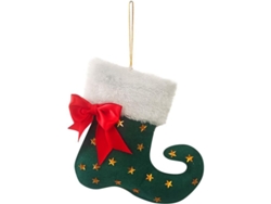 2026-calcetines Navideños Linjou De Felpa Con Puño De Pelo Falso Impreso Decoración Colgante Verde