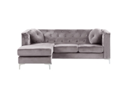 Sofá esquinero BELIANI Flen de Terciopelo Gris 212x145x77