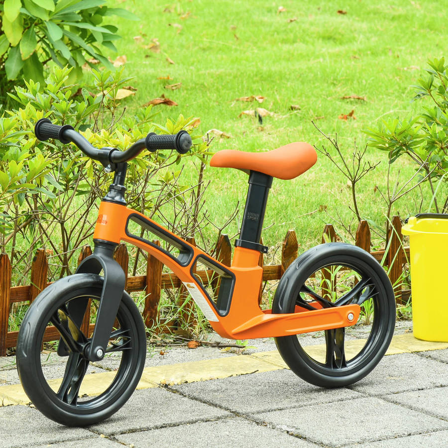 Bicicleta Sin Pedales HOMCOM con asiento y manillar ajustables Naranja
