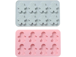 Molde de silicona con forma de hombre de jengibre JEIIBRZUI para colores azul y rosa de Halloween