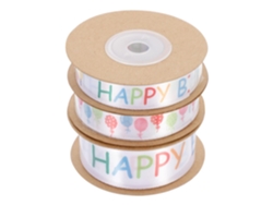 Cintas De Poliéster Para Envolver Regalos De Cumpleaños, 3 Rollos, Decorativas Para Paquetes Y Fiestas.