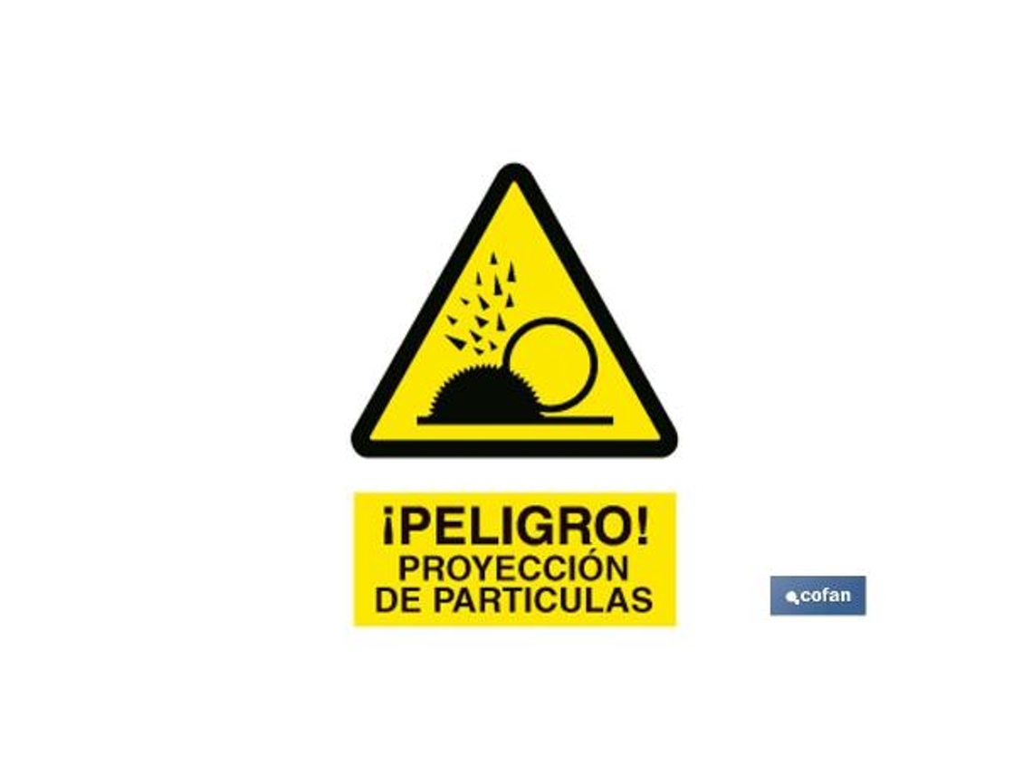 Señal poliestireno 297 x 210 mm proyección partículas