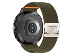 Bracelete Para Samsung Galaxy Watch 8 / 8 Classic - Nylon Elástico Com Fecho De Paraquedas - Verde-exército
