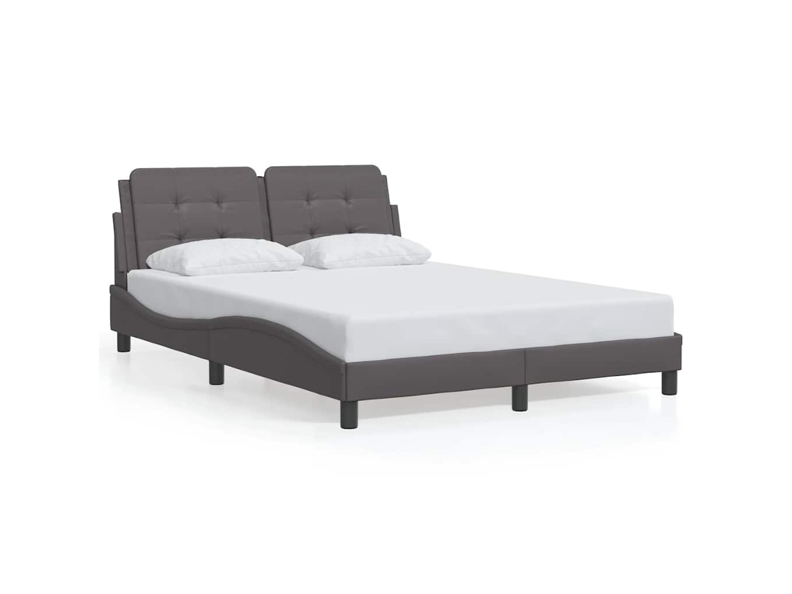 Maison Exclusive - Estructura De Cama Sin Colchón Zadar Cuero Sintético Gris 140x200 Cm