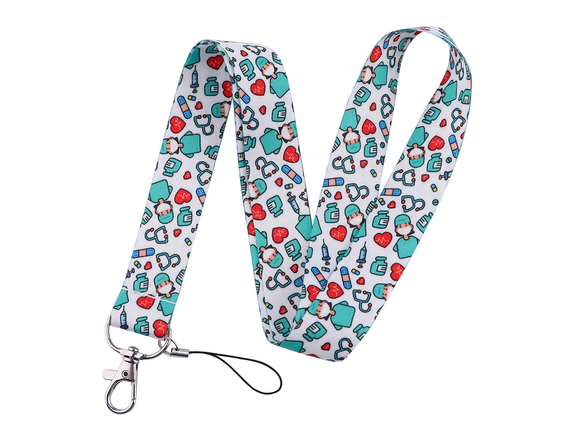 Bolsa porta credencial, llavero, porta tarjeta de identificación, clip para teléfono móvil, cordón de 17.7 pulgadas para médicos, enfermeras y hospitales.