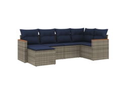 Maison Exclusive - Conjunto De Sofá De Jardín De 6 Piezas Con Cojines, Poliratán Gris