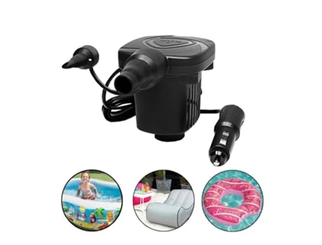 Bomba de aire eléctrica portátil DC 12V, colchón de aire, barco, coche, bomba inflable de aire para coche, inflador de Camping, 50W negro