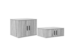 Maison Exclusive - Armario De Almacenamiento 2 Pcs Gris Sonoma 118 X 41 X 40 Cm
