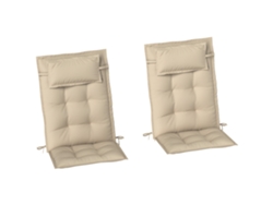 Juego De 2 Cojines Para Tumbona, Repelentes Al Agua, 50 X 116 X 5 Cm, Para Jardín Y Playa, Beige