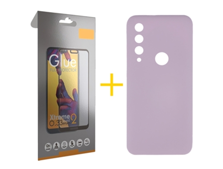 Pack 1 X Película de Vidrio Templado Full Funda GANDY por Huawei P30 Lite Silicona Líquida Roxo GANDY