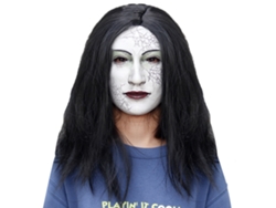 Máscara De Mujer Aterradora Con Cabello Largo Para Fiestas De Halloween Y Cosplay.