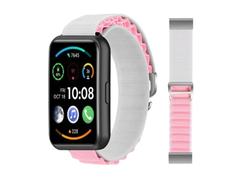 Correa Alpine G-Hook Ajustable Huawei Watch Fit 2 Blanco y Rosa
