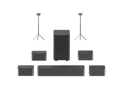 Barra de sonido Ultimea Poseidon D70 de 7.1 canales 1 par de soportes para parlantes Steady 300 Ecualizador de 10 bandas 121 tonos de ecualización preestablecidos