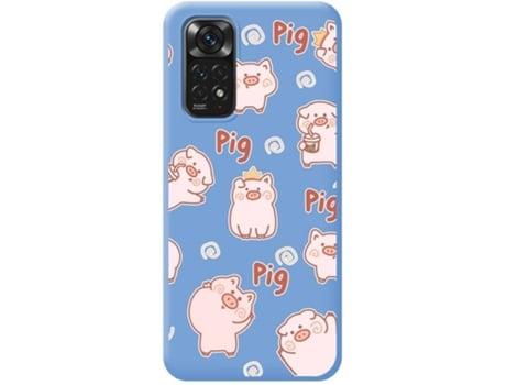 Carcasa Xiaomi Redmi Note 11 TUMUNDOSMARTPHONE Silicona Líquida Dibujos Cerdos Azul