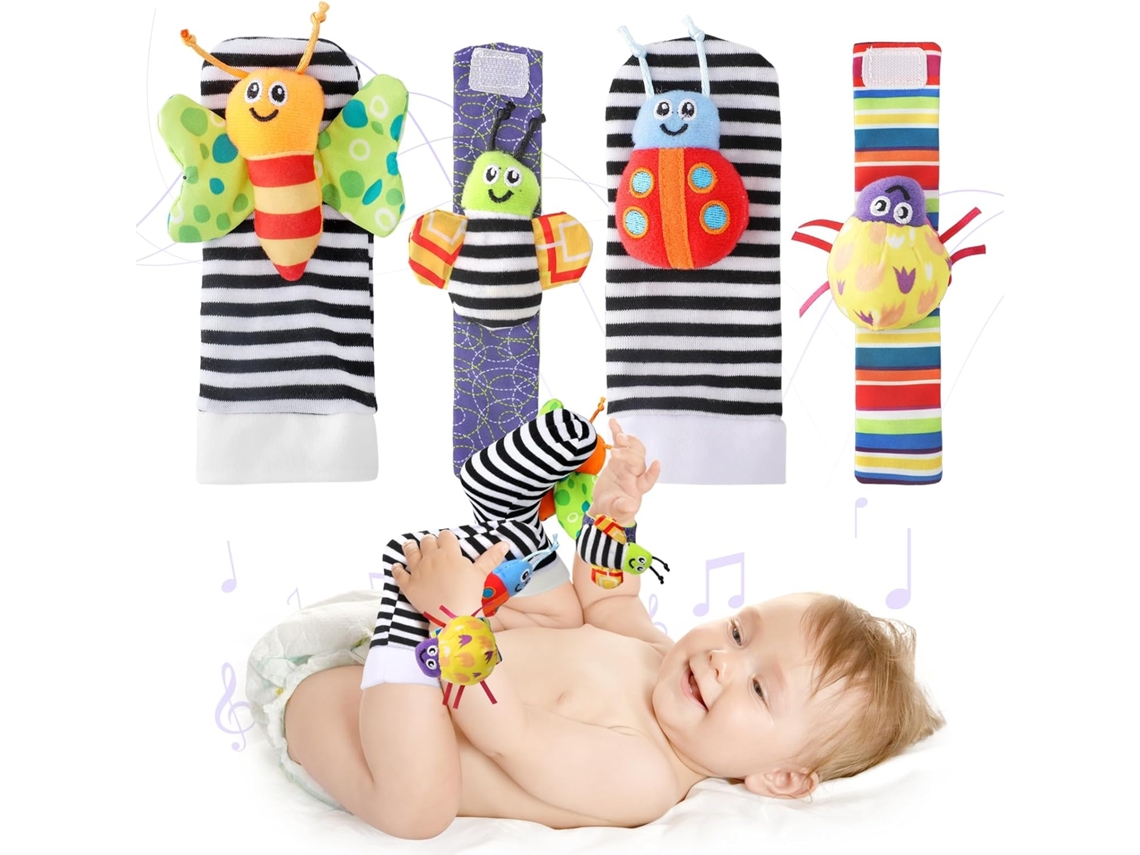 Calcetines Con Sonajero Para Bebé, Juguetes De 3 A 6 A 12 Meses, Juguete De Aprendizaje Para Niña Y Niño, Henten Home