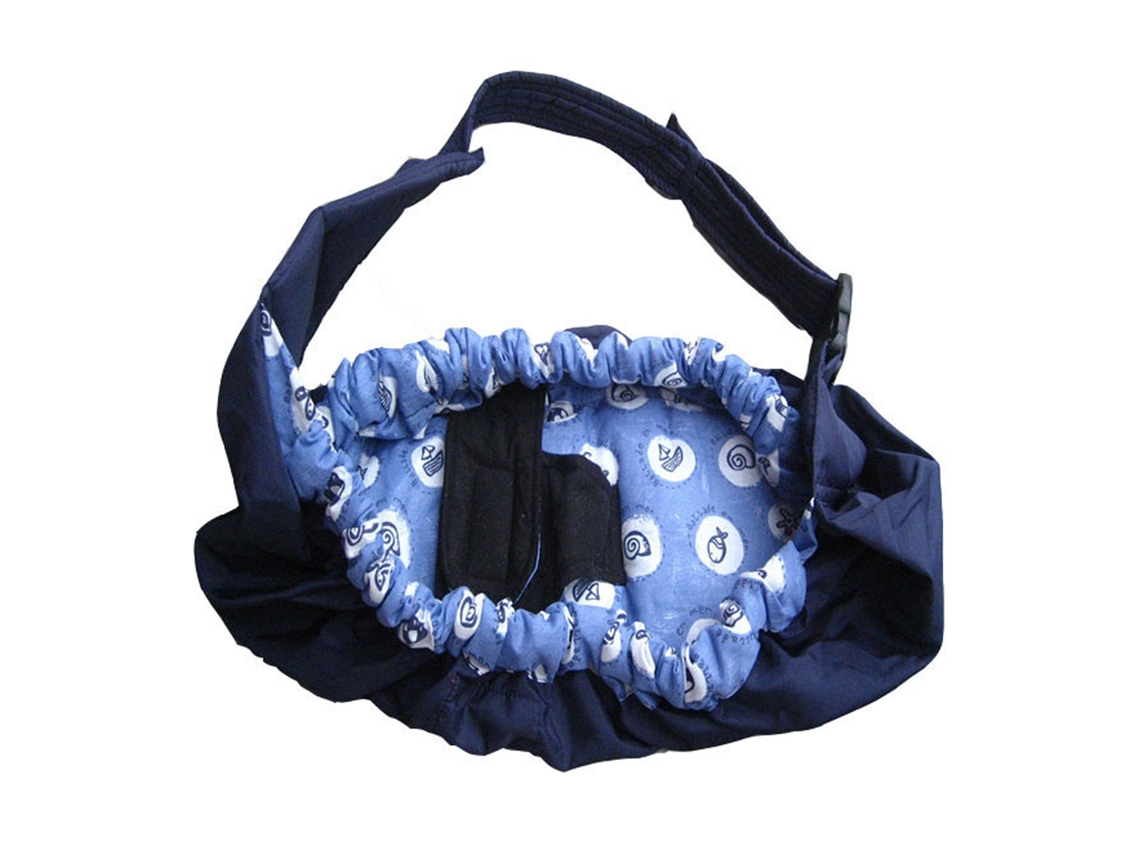 Mochila portabebés multifuncional de lona de algodón puro transpirable para viajes al aire libre - Azul