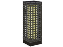 Lámpara Solar De Mimbre Para Caminos, Protección Ip44, Sensor Automático, Color Gris.