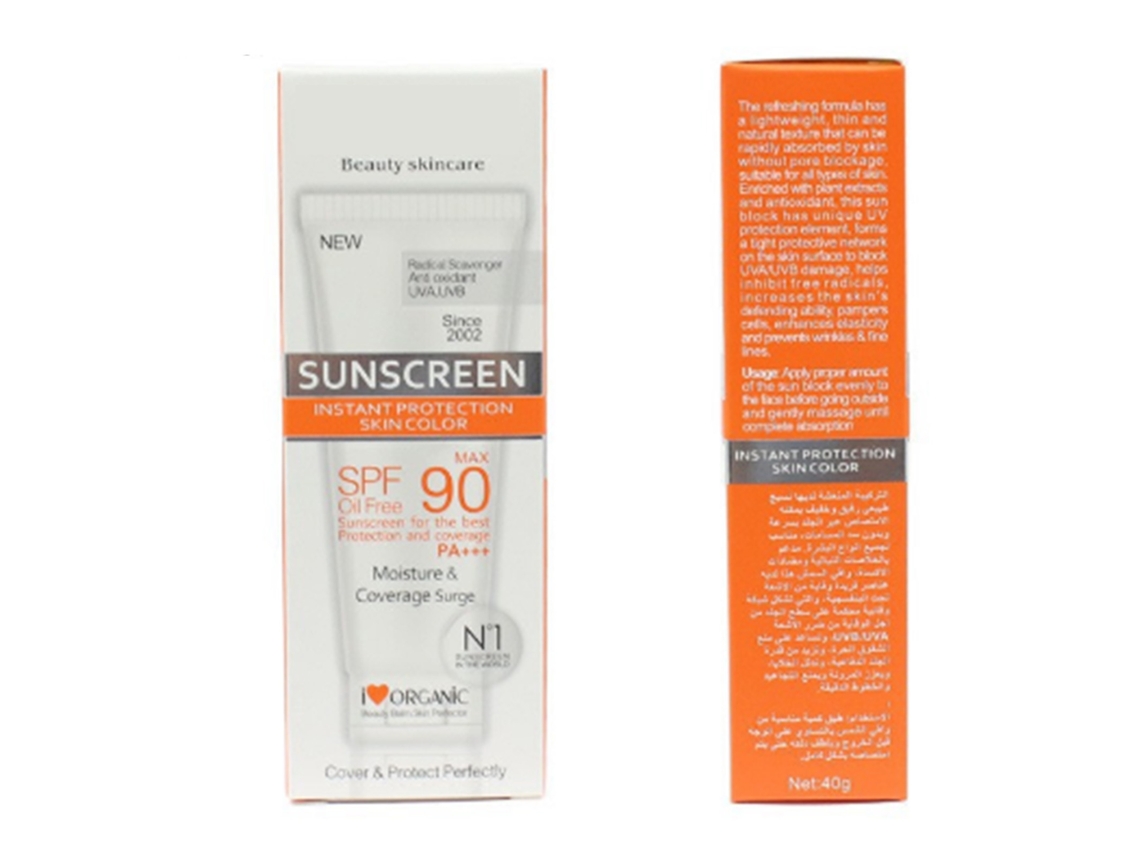 Protector solar hidratante e impermeable de 40 g para viajes