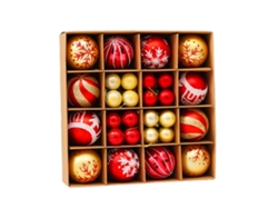 Las Bolas Decorativas Para El Árbol De Navidad Son Perfectas Para Crear Un Ambiente Navideño, Y Su Combinación De Rojo Y Dorado, Junto Con S