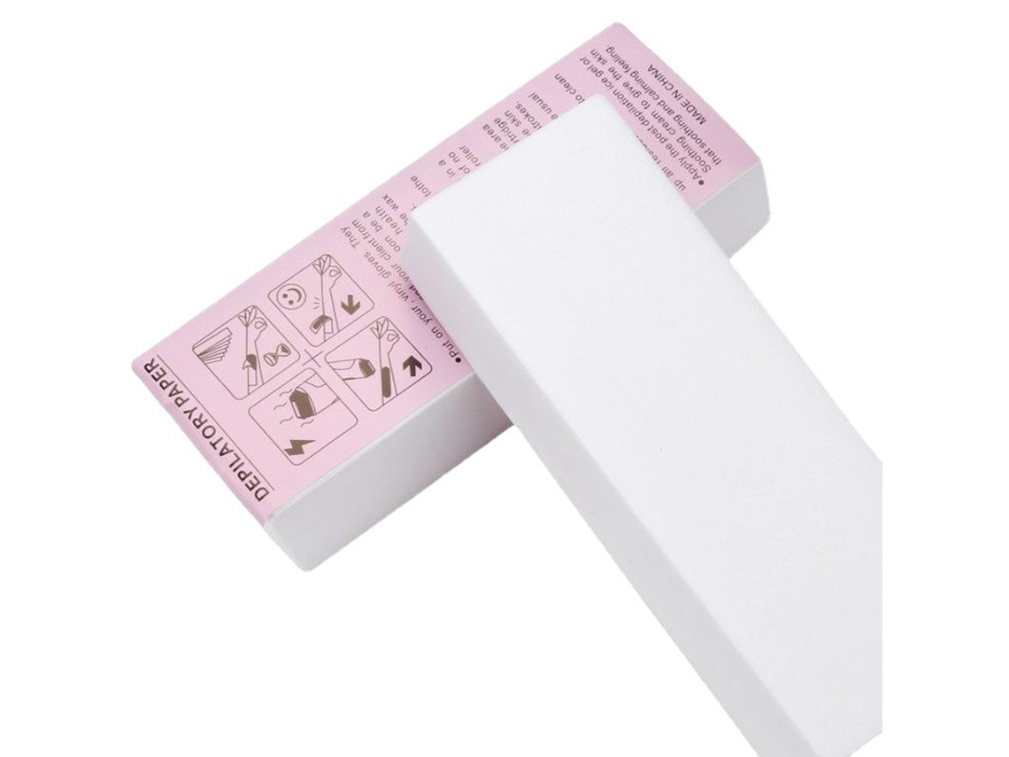 Papel de cera depilatoria desechable para rostro y cuerpo, 100 unidades