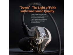 Auriculares dinámicos Kz Dawn, intraaurales con controlador dinámico superlineal de 10 mm, deportivos de alta fidelidad y bajos.
