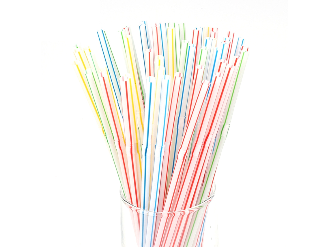 100 Pajitas De Plástico Desechables, Flexibles Y Prácticas Para Leche De Soja, Fiestas Y Uso Diario.
