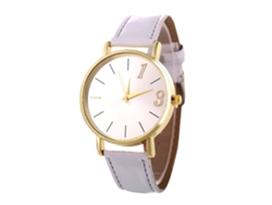 Reloj De Pulsera De Aleación Para Parejas De Negocios Con Esfera Redonda Y Movimiento De Cuarzo Blanco.