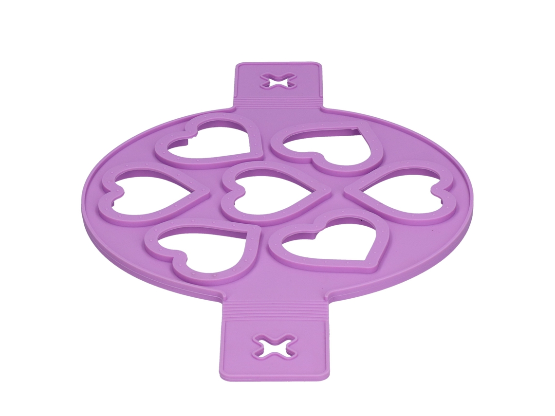 20du26 Molde de silicona reutilizable con forma de corazón para tortitas y huevos fritos (juguete de cocina)