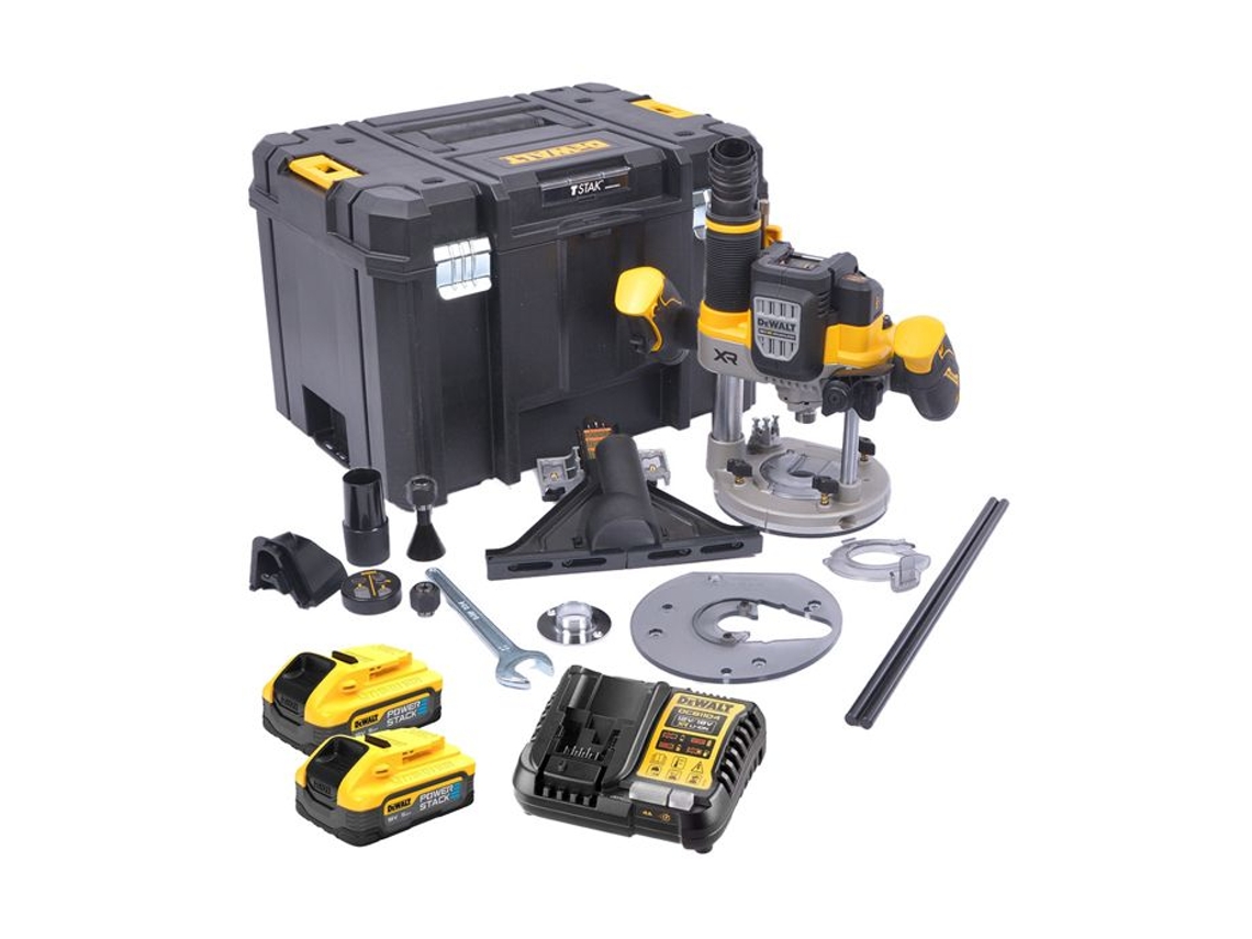 Fresadora sin escobillas Dewalt Xr 18v con 2 baterías de 18v 5.0ah Cargador Tstak Dcw620h2 Qw