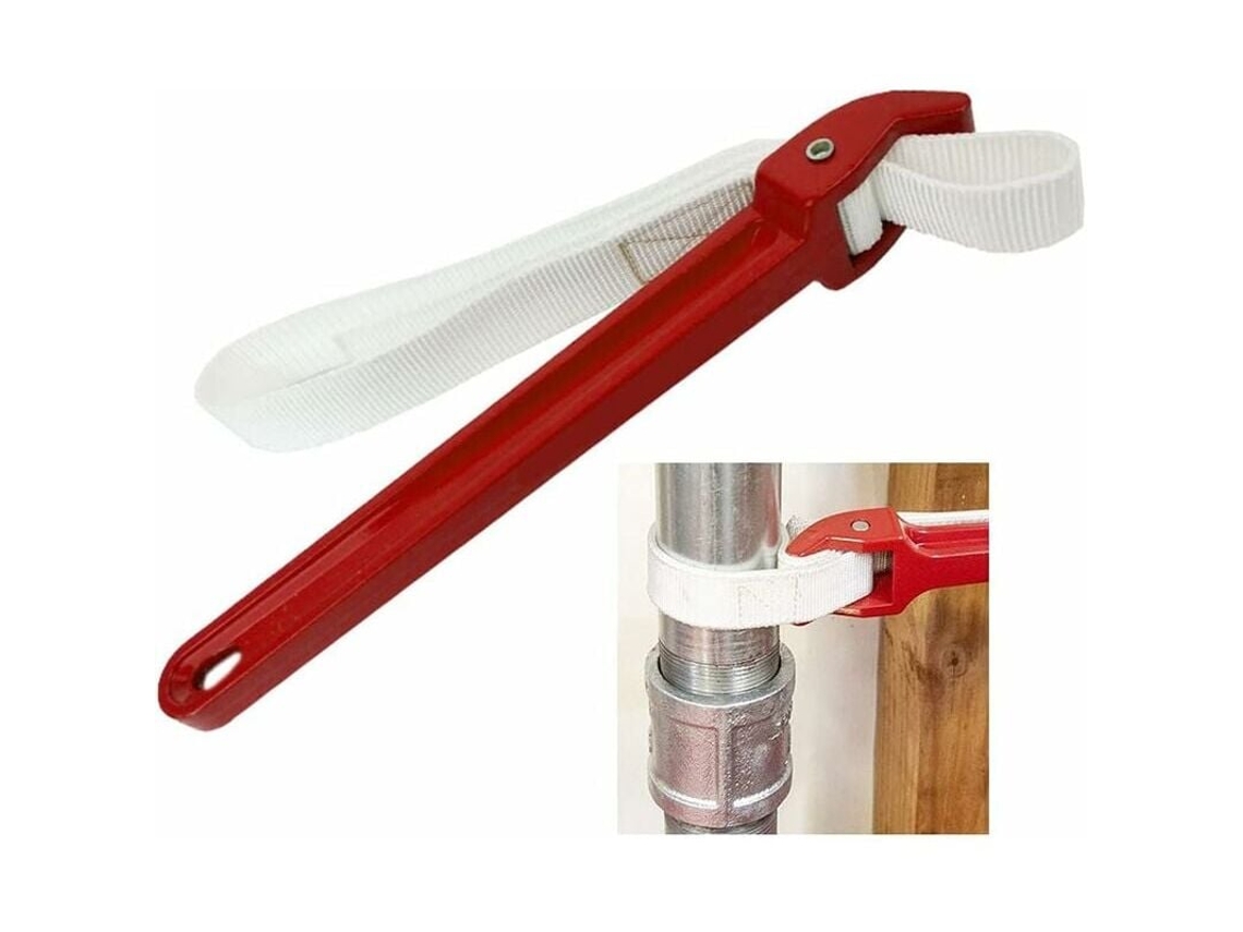 Llave de correa ajustable universal para filtro de aceite, reforzada, antideslizante, duradera, fácil de usar, para manguera de jardín.