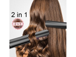 Plancha y rizador de pelo profesional 2 en 1 con placas de cerámica para peinar el cabello. Nostalgia88